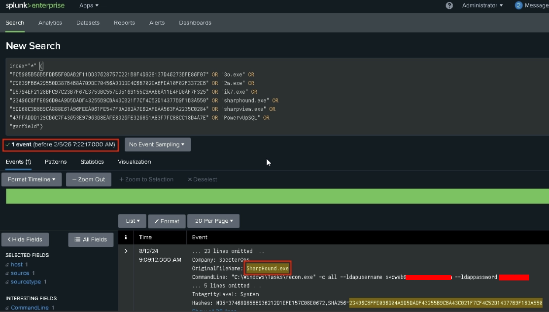 Splunk SIEM Detection Lab screenshot